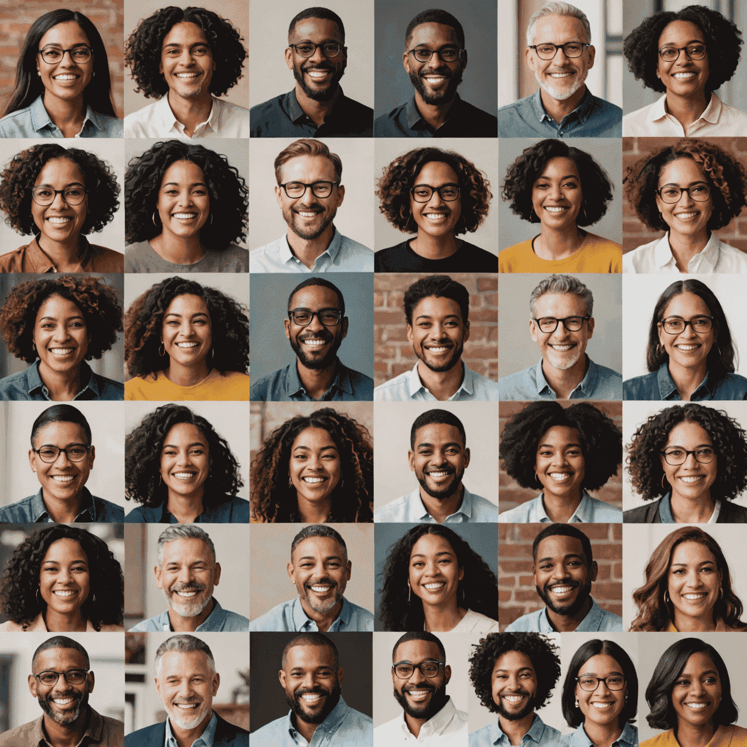 A collage of diverse individuals smiling and celebrating their achievements